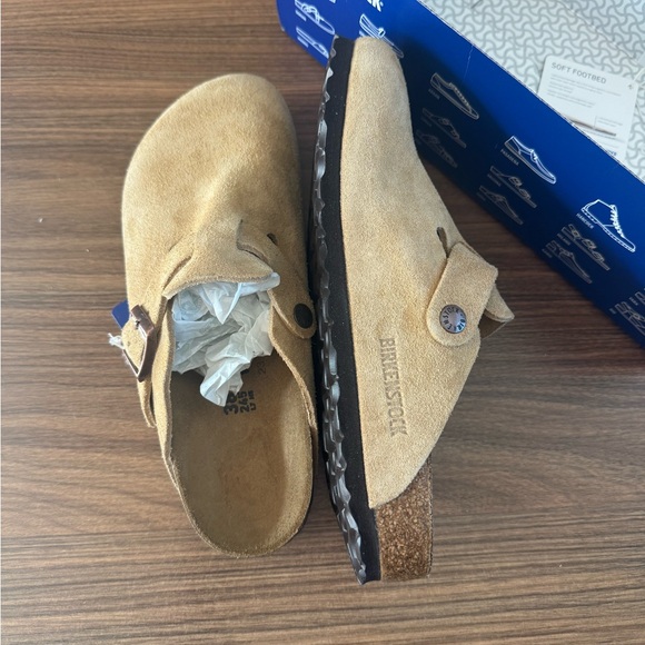 New Birkenstock Latte Suede Boston Clogs size 38 M / US size 7 - Picture 4 of 9